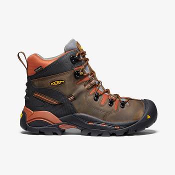 KEEN Pittsburgh 6" (Soft Toe) - Hnede Pracovne Cizmy Panske, KEEN239